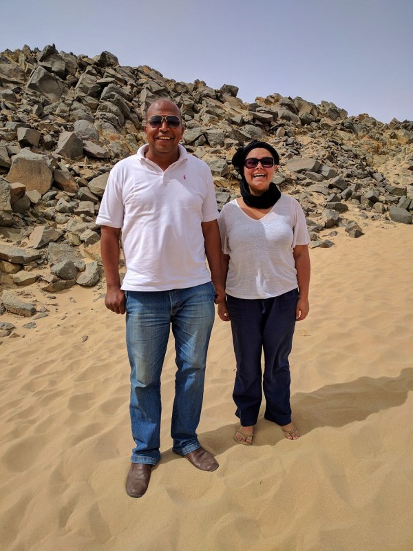Kelsey with Loud Muhammad in the desert near Hurghada