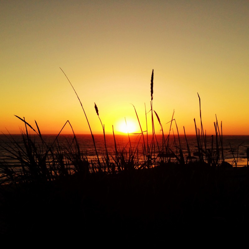Sunset at Moonstone Beach, California